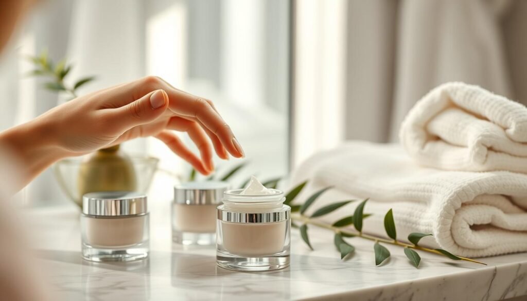 eye cream application eye cream application